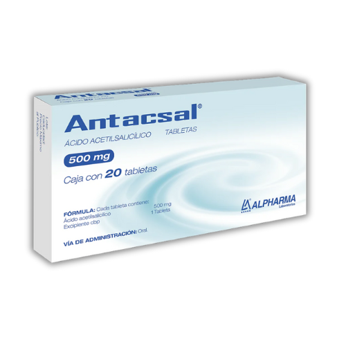 ACIDO ACETILSALICILICO 500 mg, 20 tab, ANTACSAL