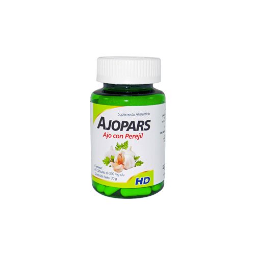 AJO, PEREJIL. AJOPARS 60CÁPS 500mg. SUPLEMENTO ALIMENTICIO