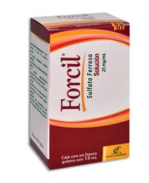 SULFATO FERROSO, 25mg/mL. FORCIL GOTAS 15mL