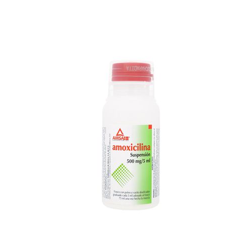 AMOXICILINA 500 mg/ 5 mL SUS. AMSA 75 mL