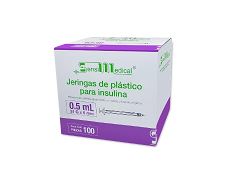 JERINGA PARA INSULINA U-100 0.5mL 31GX6mm C/100 PZAS.