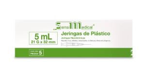 JERINGA 5 ml VERDE 21x32, 5 pzs SENSIMEDICAL