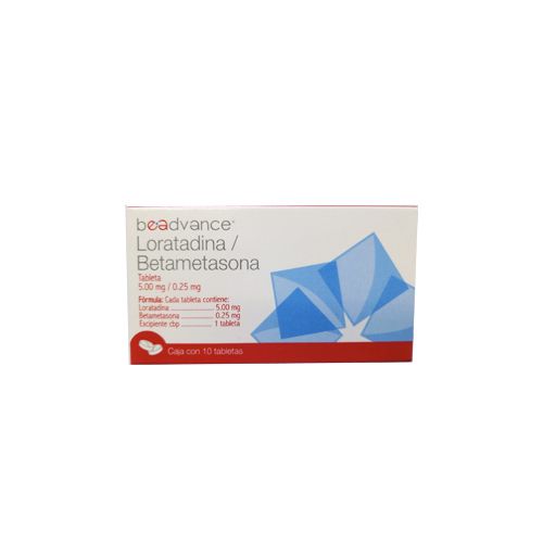 LORATADINA/BETAMETASONA 5.00 mg/0.25 mg c/10 tab BE ADVANCE