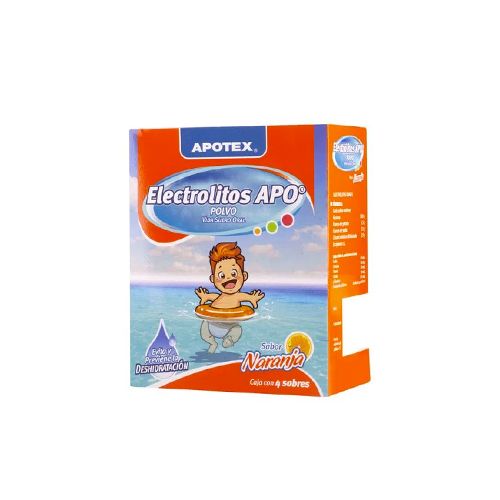 ELECTROLITOS ORALES, 4 sob, APOTEX NARANJA