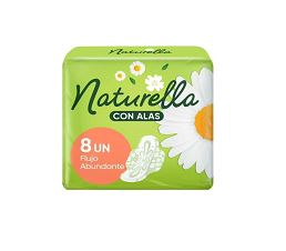 TOALLA FEMENINA c/8 pz, NATURELLA REGULAR CON ALAS