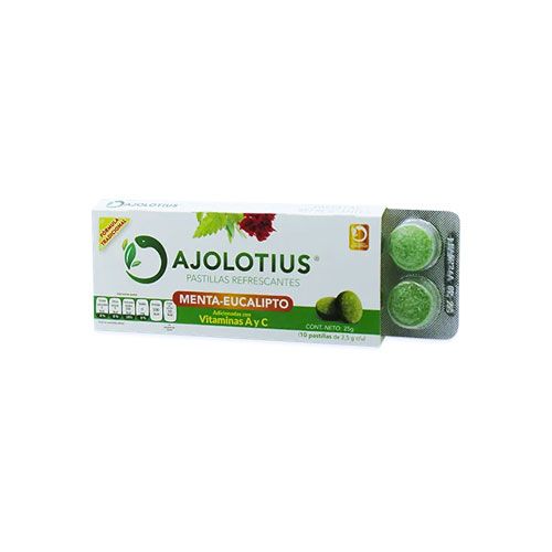 PASTILLAS SABOR MENTA-EUCALIPTO c/10 past. AJOLOTIUS