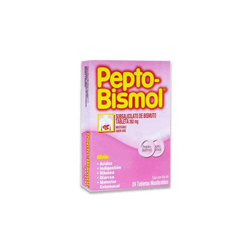 SUBSALICILATO DE BISMUTO 262.4 mg TAB MASTICABLES, PEPTO-BISMOL ANIS 24 tab