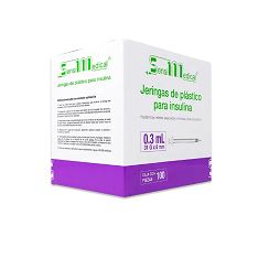 JERINGA INSULINA 0.3 ml, 31GX6 mm LILA, 100 pz, SENSIMEDICAL