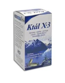 DAMIANA/AZAHAR/LECHUGA 500 mg, 60 cap, KTAL X-3
