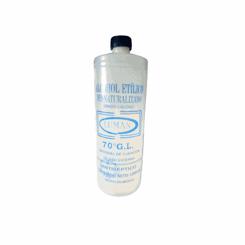 ALCOHOL AZUL ETÍLICO 70° GL DESNATURALIZADO LUMAN 1000 mL