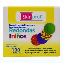 BANDITAS ADHESIVAS REDONDA INF, 100 pz, SKINPROT