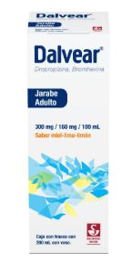 DROPROPIZINA/BROMHEXINA 300 mg/160 mg/100 ml, 200 ml, DALVEAR ADULTO miel-lima-limon