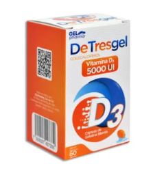 COLECALCIFEROL (VITAMINA D3) 5000 UI, 60 tab, DETRESGEL