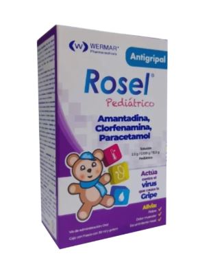 AMANTADINA/CLORFENAMINA/PARACETAMOL 2.5/0.100/15 g, 30 ml, ROSEL PEDIATRICO