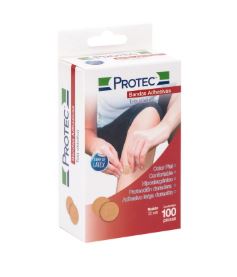 BANDAS ADHESIVAS TELA ELASTICA, 100 pz REDONDAS, PROTEC