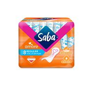 TOALLA FEMENINA 8 toallas, SABA AMORE REGULAR SIN ALAS