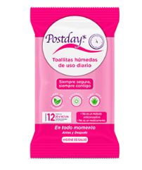 TOALLITAS HUMEDAS 12 pz, POSTDAY