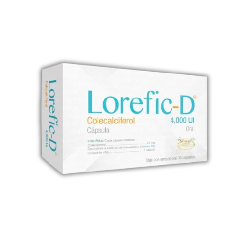 COLECALCIFEROL (VITAMINA D3) 4000 UI, 30 cap, LOREFIC-D