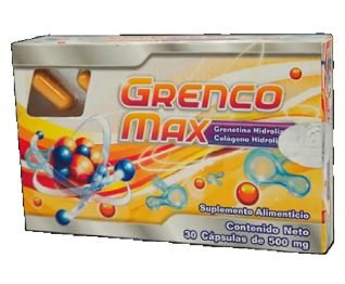 GRENETINA HIDROLIZADA/COLAGENO HIDROLIZADO, 500 mg, 30 cap, GRENCO MAX