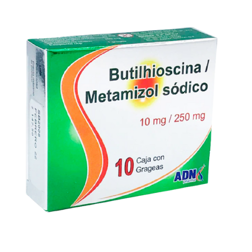 BUTILBROMURO DE HIOSCINA/METAMIZOL SODICO 10 mg/250 mg, 10 tab, ADN