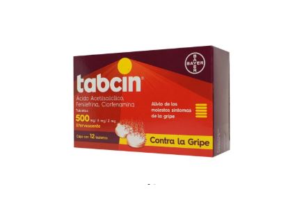 ACIDO ACETILSALICILICO/FENILEFRINA/CLORFENAMINA, 12 tab, TABCIN 500 EFERVESCENTE
