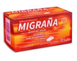 PARACETAMOL/AC. ACETILSALISILICO/CAFEINA 250/250/65 mg, 24 tab, MIGRAÑA
