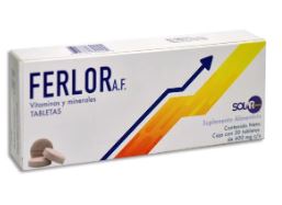ACIDO FOLICO /HIERRO 300 mcg / 17mcg, FERLOR AF 30  tab