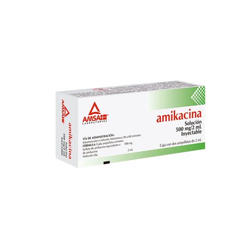 AMIKACINA 500 MG  2 ML, G.I. AMSA 2  amp