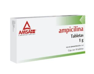 AMPICILINA TRIHIDRATADA 1 g, 10 tab, AMSA