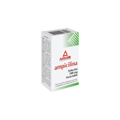 AMPICILINA  SODICA 500  MG  C/DILUYENTE 2 ML , G.I. AMSA 1  amp