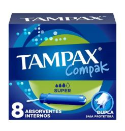 TAMPON ABSORBENTE c/8, TAMPAX COMPAK SUPER