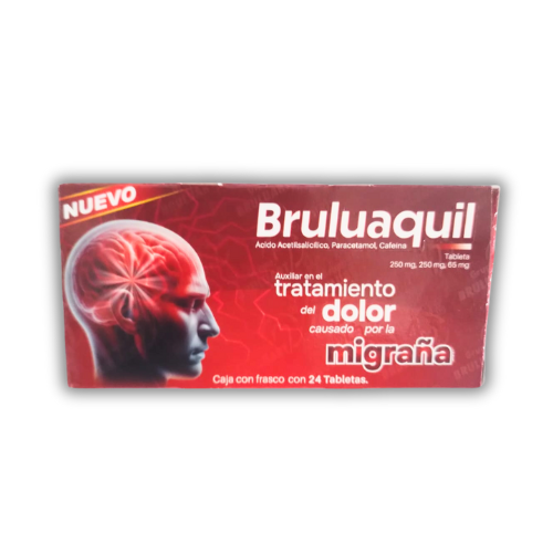 AC. ACETILSALICILICO/PARACETAMOL/CAFEINA 250/250/65 mg, 24 tab, BRULUAQUIL