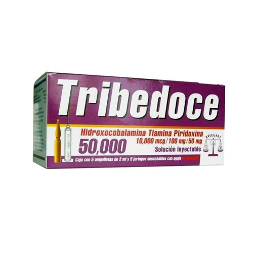 COMPLEJO B HIDROXOCOBALAMINA, TIAMINA PIRIDOXINA 50,000 U, TRIBEDOCE 50000 5  amp