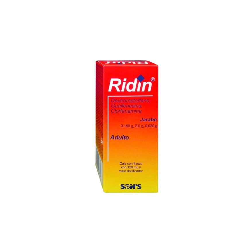 DEXTROMETORFANO/GUAIFENESINA/CLORFENAMINA, 120 ml, RIDIN ADULTO