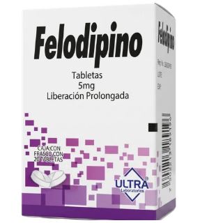 FELODIPINO 5MG LP, 20 tab, G.I. ULTRA