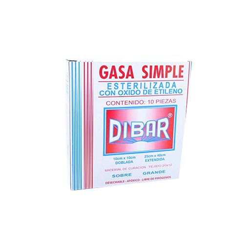 GASA 10X10 CAJA, 10 pz, DIBAR