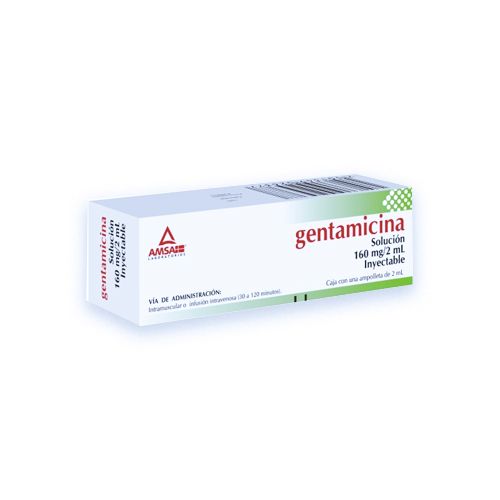 GENTAMICINA 160 MG 2 ML , G.I. AMSA 1  amp