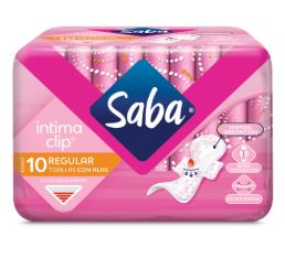TOALLA FEMENINA 10 toallas, SABA REGULAR CON ALAS