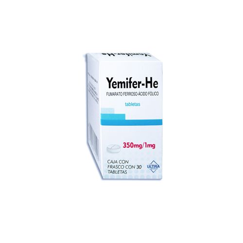 FUMARATO FERROSO ACIDO FOLICO  304.23/350 MG, YEMIFER 30  tab