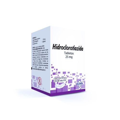 HIDROCLOROTIAZIDA 25 MG, G.I. ULTRA 20  tab