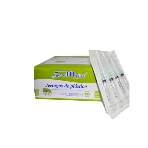 JERINGA 3 ml VERDE 21X32, 100 pz, SENSI MEDICAL