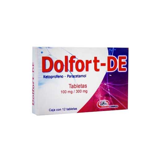 KETOPROFENO PARACETAMOL 100/300 MG, DOLFORT-DE 12  tab