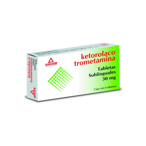 KETOROLACO  TROMETAMINA 30mg SL, 6 tab, G.I. AMSA 10  tab