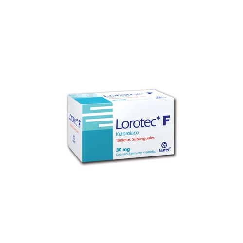 KETOROLACO  TROMETAMINA 30 MG  SUBLINGUAL, LOROTEC F 4  tab