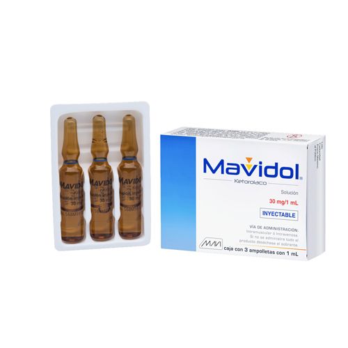 KETOROLACO  TROMETAMINA 30 MG/1 ML, MAVIDOL 3  amp