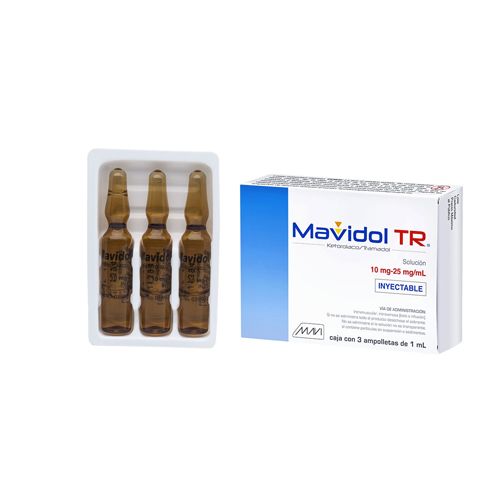 KETOROLACO TRAMADOL 10MG/25MG INYECTABLE, MAVIDOL TR INY 3  amp