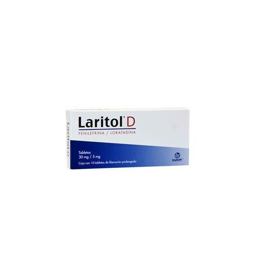 LORATADINA FENILEFRINA CLORHIDRATO DE 30MG/5MG, LARITOL D ADULTO 10  tab