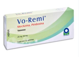 MECLIZINA PIRIDOXINA CLORHIDRATO DE 25/50 MG , VO-REMI 12  tab