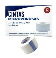 CINTA MICROPOROSA 2.5 cm x 10 m BLANCA, MICROSEDA