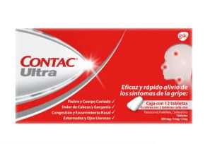 PARACETAMOL/FENILEFRINA/CLORFENAMINA, 12 tab, CONTAC ULTRA